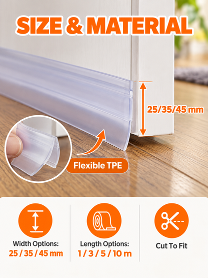 🏠 Home Comfort Deal – Door & Shower Seal Strip 🚿 Flexible Draft & Water Barrier for a Cleaner, Drier Space ✨