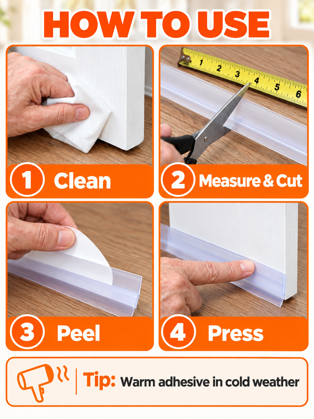🏠 Home Comfort Deal – Door & Shower Seal Strip 🚿 Flexible Draft & Water Barrier for a Cleaner, Drier Space ✨