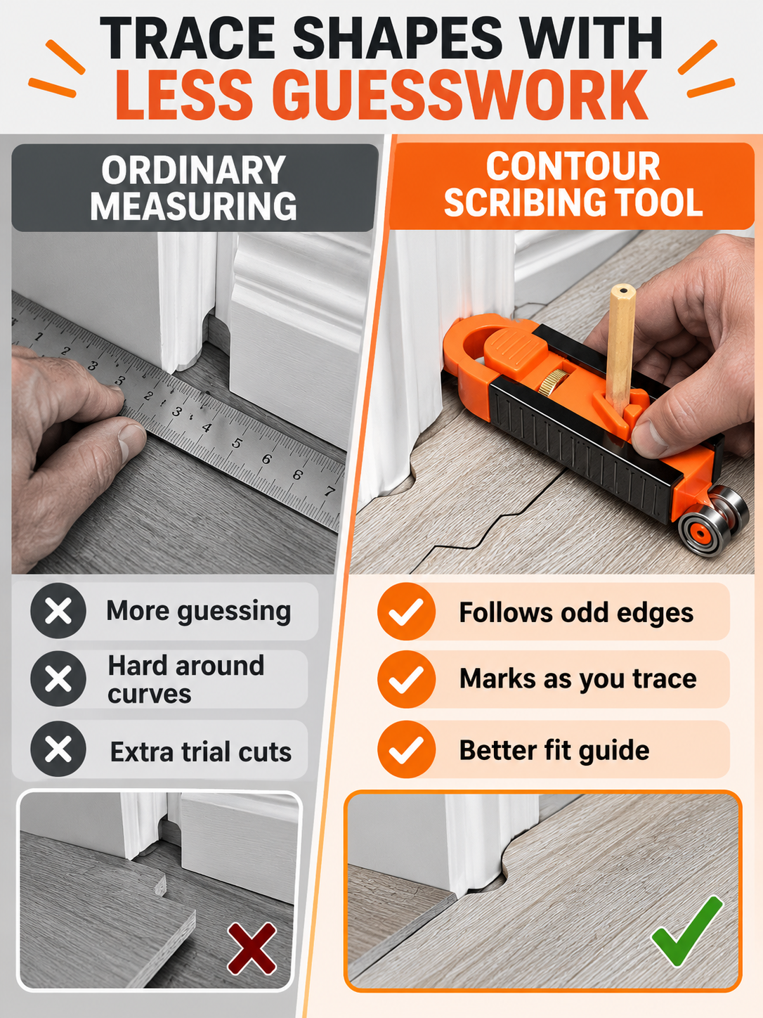 🛠️ DIY Tool Deal – Adjustable Contour Profile Gauge 📐 Locking Shape Copier with Built-In Pencil Guide for Precise Layouts ✏️