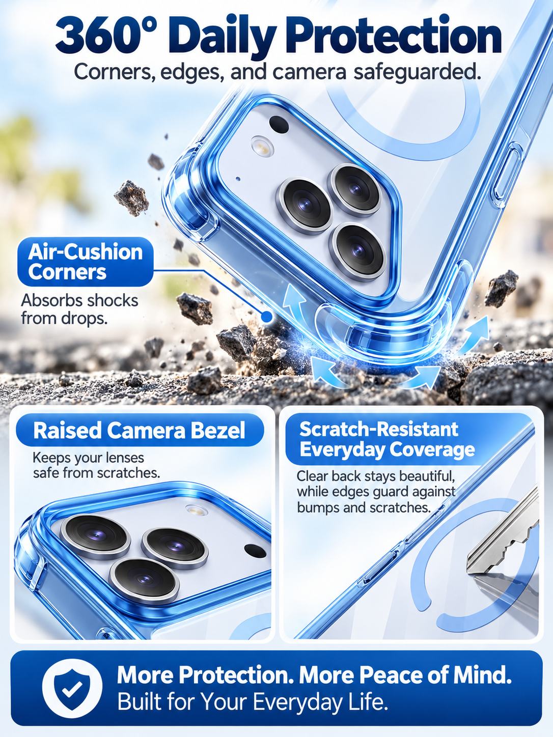 📱 Tech Deal – MagSafe Protective iPhone Case ✨ Glossy Clear Cover with Hidden Stand, Wrist Strap & Raised-Edge Protection 🛡️