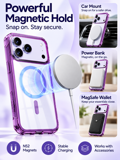 📱 Tech Deal – MagSafe Protective iPhone Case ✨ Glossy Clear Cover with Hidden Stand, Wrist Strap & Raised-Edge Protection 🛡️