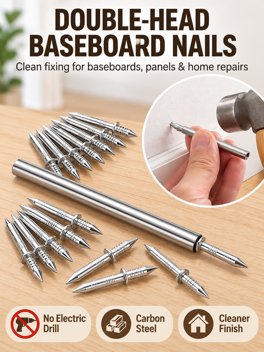 🔨 Home Fix Deal – 100-Piece Invisible Baseboard Nails 🏠 Double-Headed Steel Fasteners for Seamless Trim, Photo & DIY Installation ✨