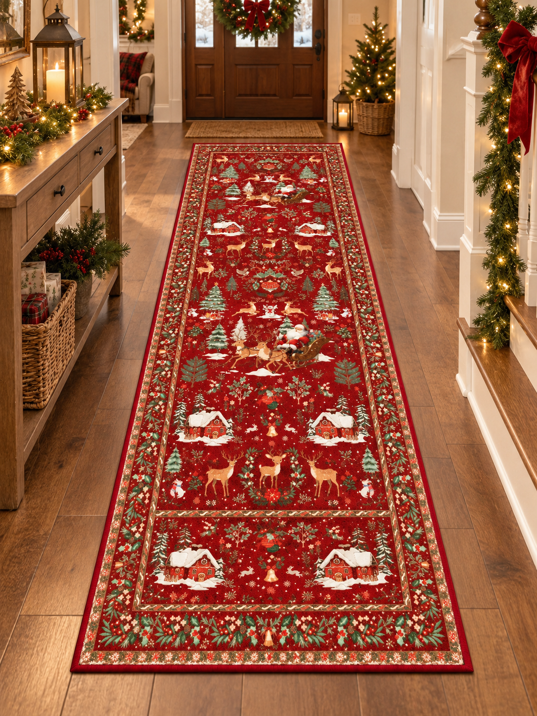 🎄 Holiday Home Deal – Festive Christmas Runner Rug ❤️ Soft, Washable & Non-Slip Décor for Hallways, Bedrooms & Living Spaces ✨
