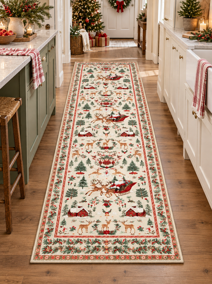 🎄 Holiday Home Deal – Festive Christmas Runner Rug ❤️ Soft, Washable & Non-Slip Décor for Hallways, Bedrooms & Living Spaces ✨