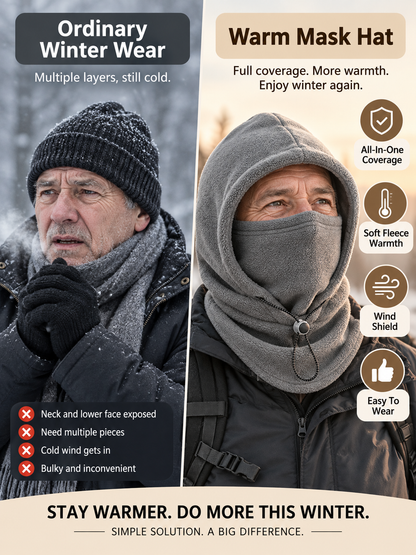 ❄️ Winter Deal – Flannel Hooded Face Cover 🧣 Warm Windproof Head & Neck Protection for Cycling and Outdoor Adventures 🚴‍♂️
