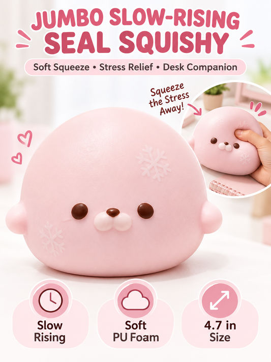 🦭 Fidget Fun Deal – Slow-Rise Seal Squishy Toy ✨ Soft PU Sensory Stress Relief for Play & Relaxation 💙