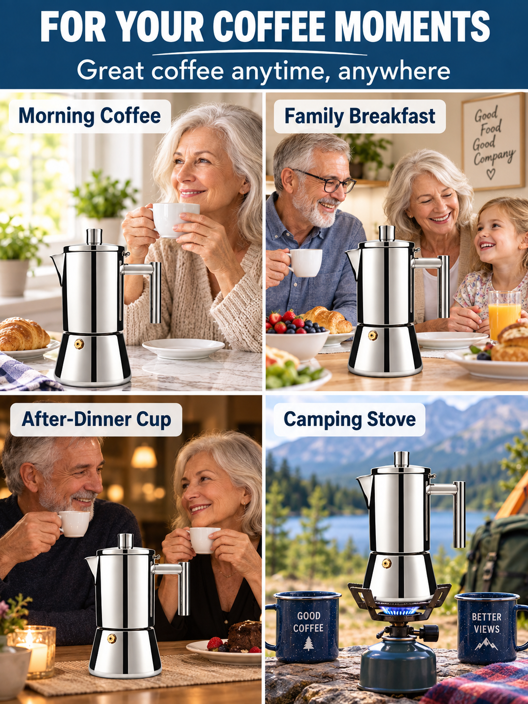 ☕ Coffee Deal – 12-Cup Stainless Steel Moka Pot ✨ 520ml Stovetop Espresso Brewer for Rich Italian-Style Coffee 🇮🇹