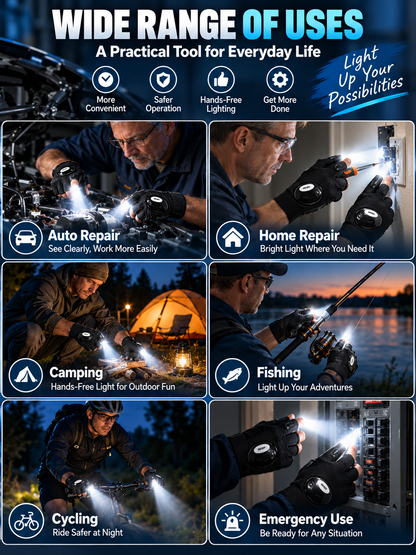 🔦 Outdoor Gear Deal – Hands-Free LED Light Gloves 🧤 Finger-Mounted Illumination for Fishing, Camping & DIY Repairs ✨