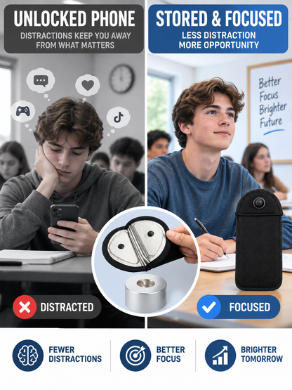 📱 Student Essential Deal – Lockable Phone Storage Pouch 🔒 Neoprene Case with Snap Closure for Devices up to 6.5″ 🎒
