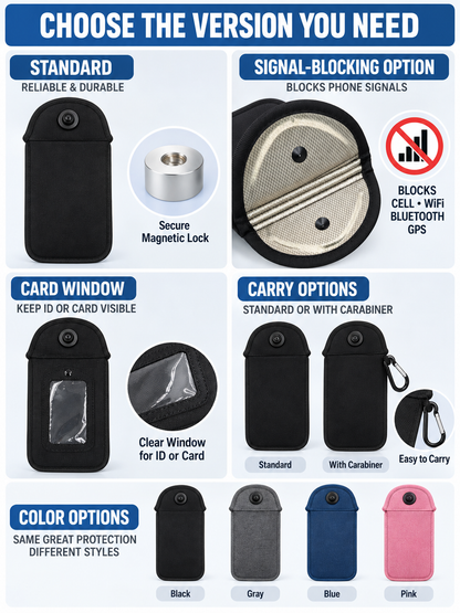 📱 Student Essential Deal – Lockable Phone Storage Pouch 🔒 Neoprene Case with Snap Closure for Devices up to 6.5″ 🎒