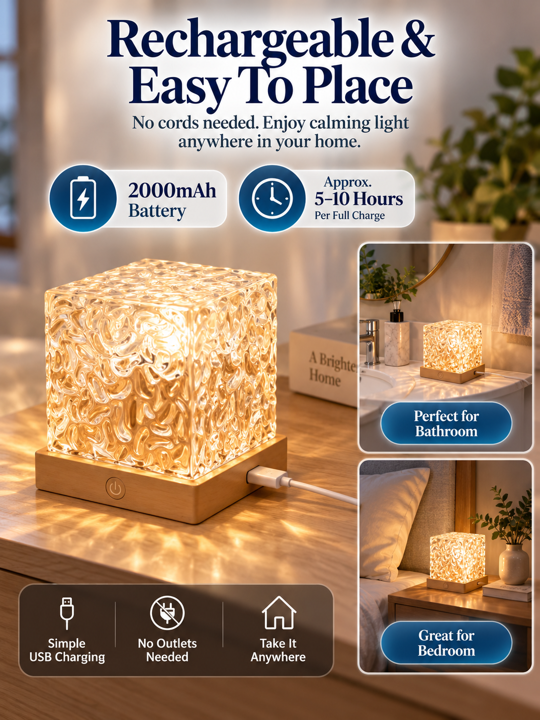 🌊 Home Glow Deal – Rechargeable Ocean Wave Shower Light 💡 16-Color Waterproof Mood Lamp with Remote & Dimmable Effects ✨
