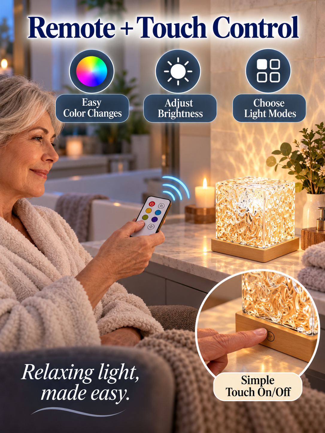 🌊 Home Glow Deal – Rechargeable Ocean Wave Shower Light 💡 16-Color Waterproof Mood Lamp with Remote & Dimmable Effects ✨