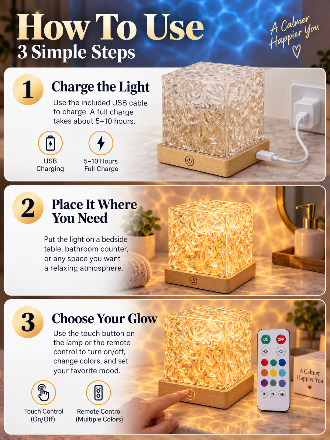 🌊 Home Glow Deal – Rechargeable Ocean Wave Shower Light 💡 16-Color Waterproof Mood Lamp with Remote & Dimmable Effects ✨