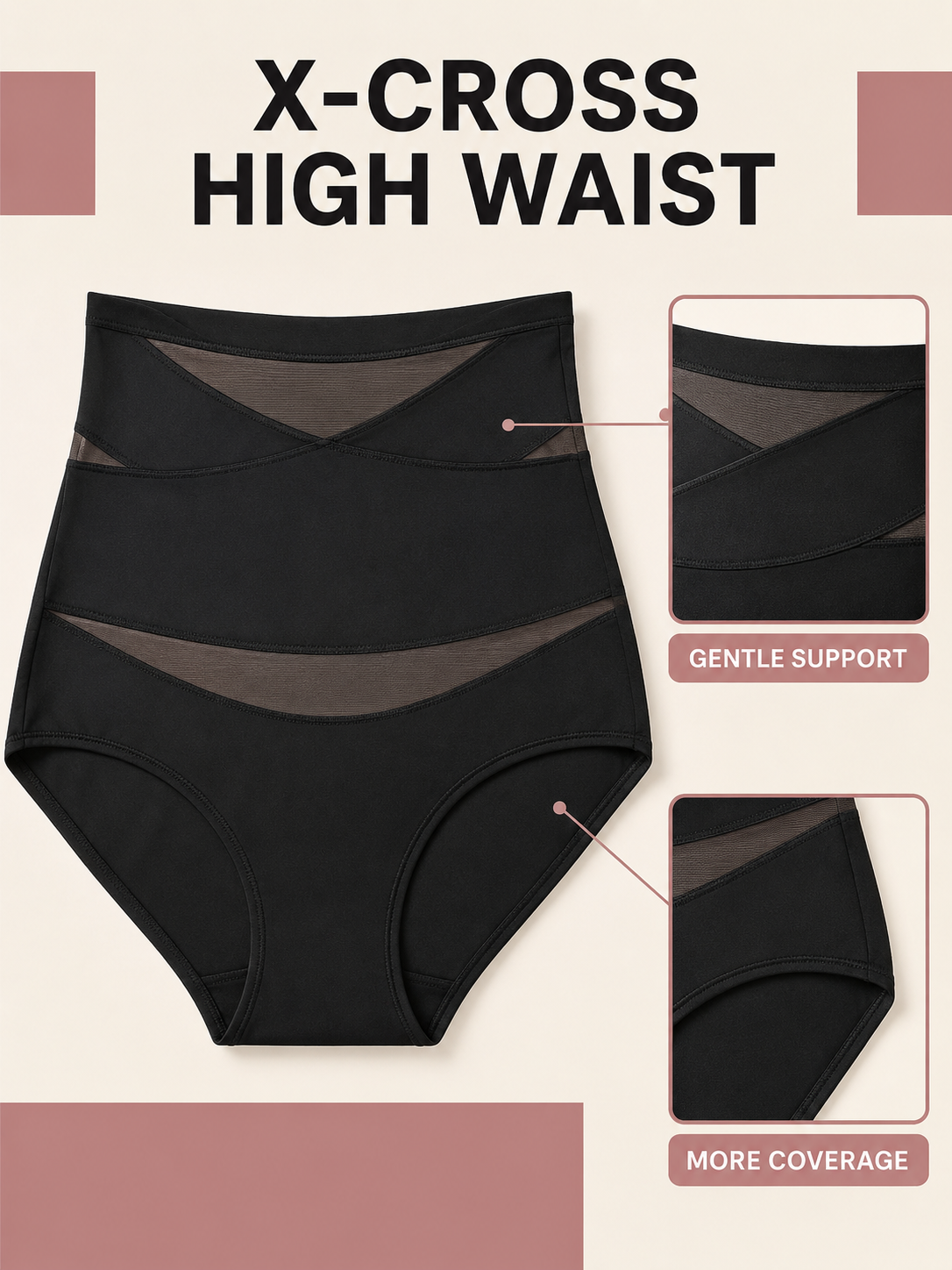 👙🌸Women’s Shapewear Panty ✨ High Waisted Firm Control Comfortable Stretchy Cotton Smoothing Brief