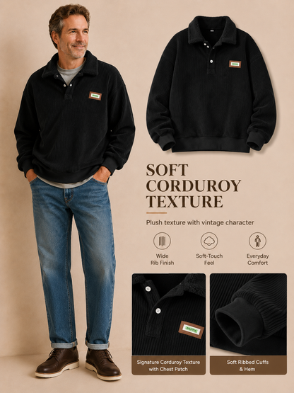 🍂 Autumn Winter Corduroy Sweater 🧥🤎 Cozy Fleece Lined Stylish Vintage Streetwear Long Sleeve Outfit