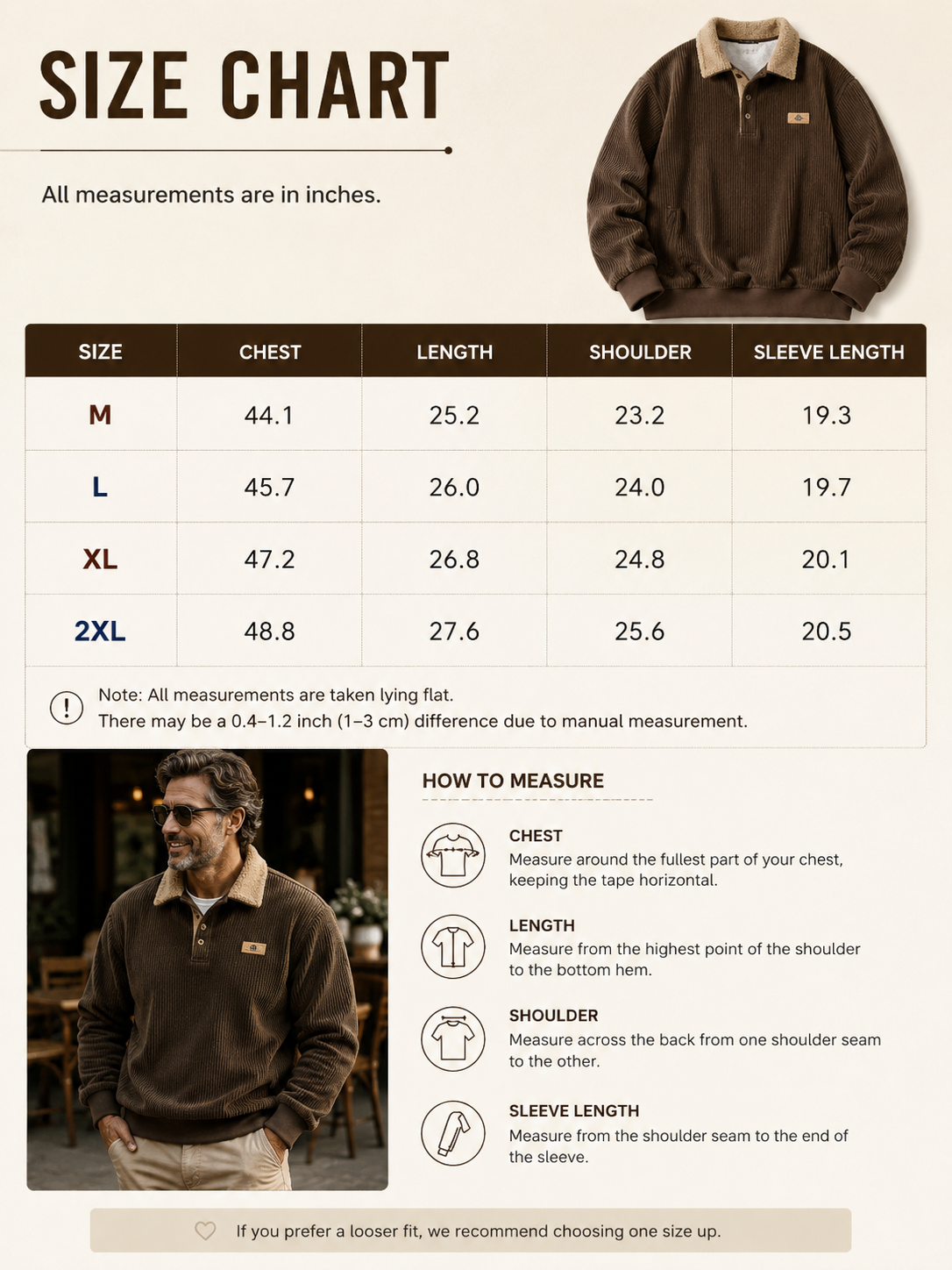 🍂 Autumn Winter Corduroy Sweater 🧥🤎 Cozy Fleece Lined Stylish Vintage Streetwear Long Sleeve Outfit