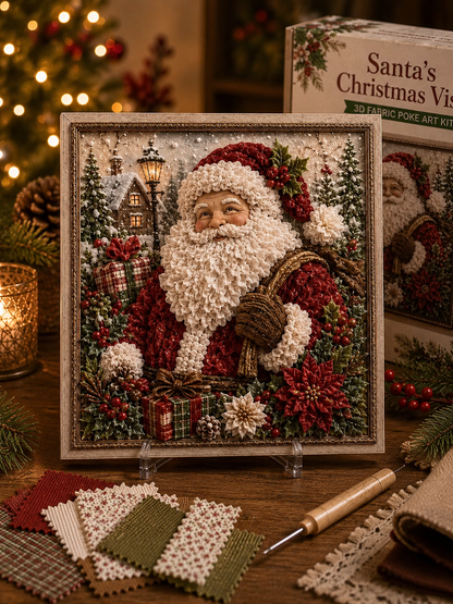 🎄 Christmas Poke Art Kit ⛄🎁 DIY Snowman Embroidery Craft Handmade Holiday Wall Decor for Beginners & Adults