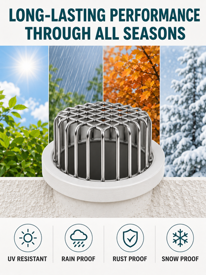 🛡️ Rodent Proof Drain Cover 🐀💧 Stainless Steel Rust Resistant Adjustable Mesh Strainer for Kitchen Bathroom & Outdoor Drains