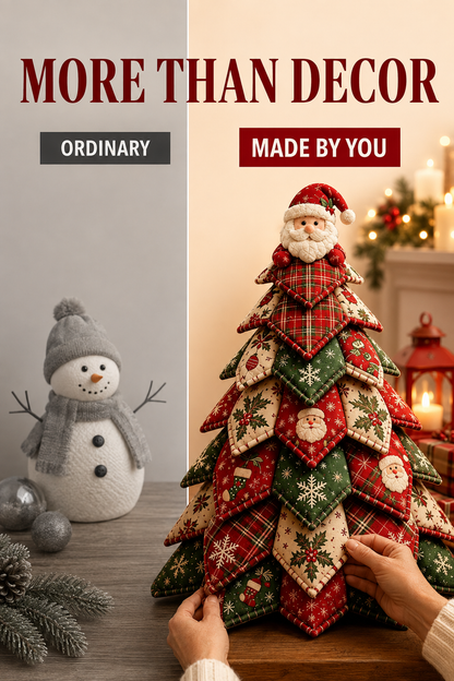 🎅 Christmas Tree DIY Kit 🎄🎁 Festive Patchwork Fabric Craft Cute Tabletop Holiday Decor Centerpiece