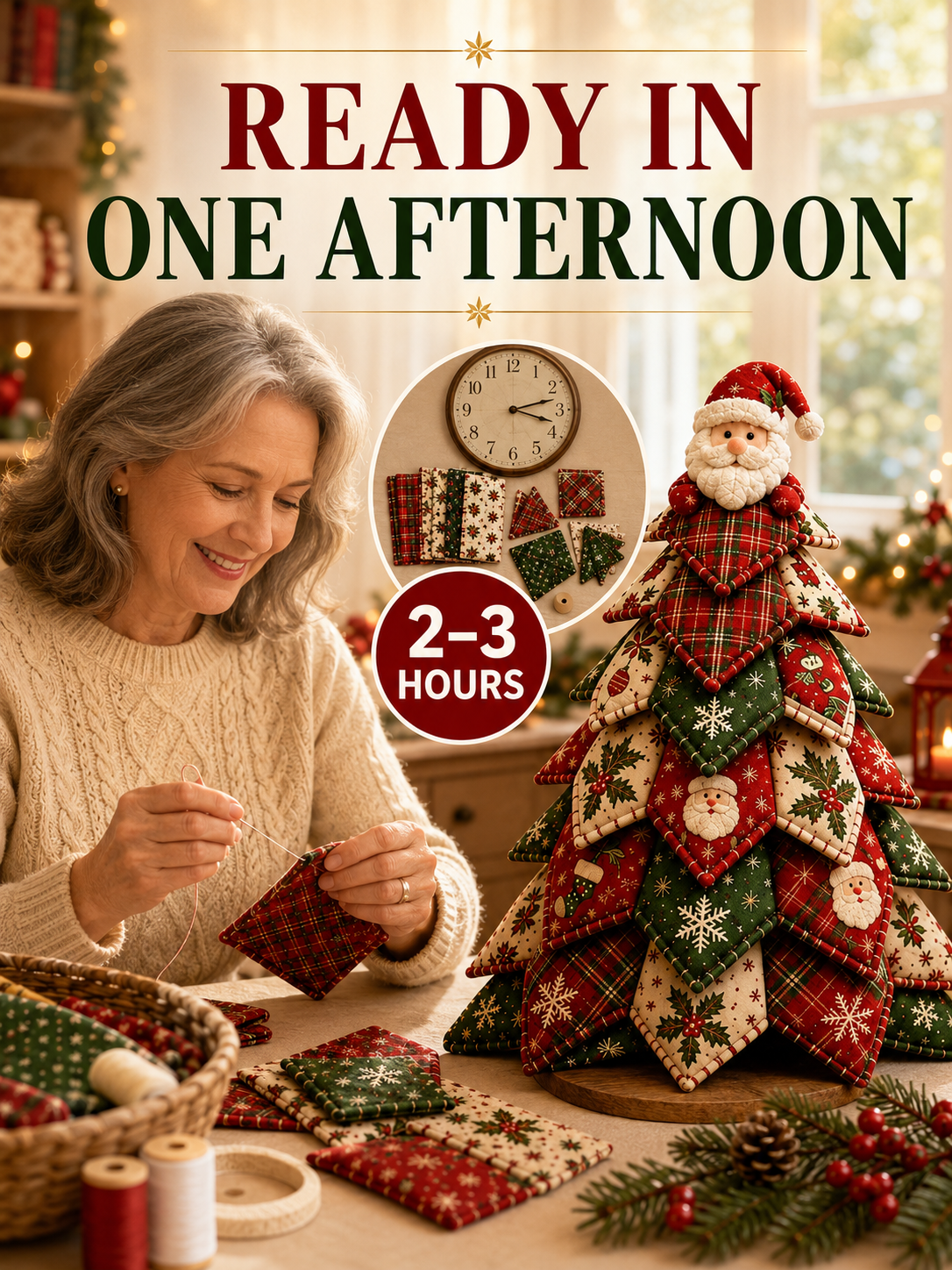 🎅 Christmas Tree DIY Kit 🎄🎁 Festive Patchwork Fabric Craft Cute Tabletop Holiday Decor Centerpiece