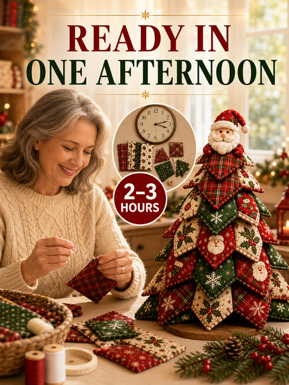 🎅 Christmas Tree DIY Kit 🎄🎁 Festive Patchwork Fabric Craft Cute Tabletop Holiday Decor Centerpiece