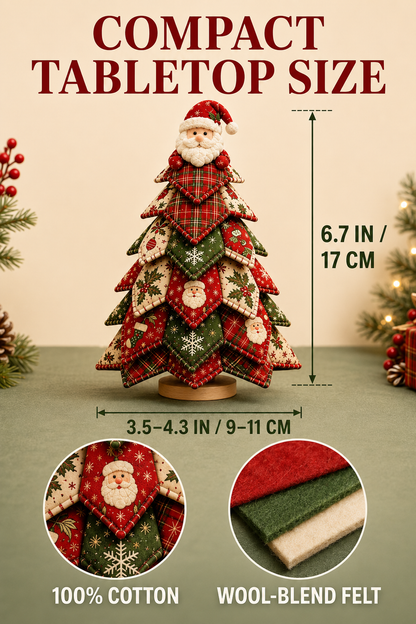 🎅 Christmas Tree DIY Kit 🎄🎁 Festive Patchwork Fabric Craft Cute Tabletop Holiday Decor Centerpiece
