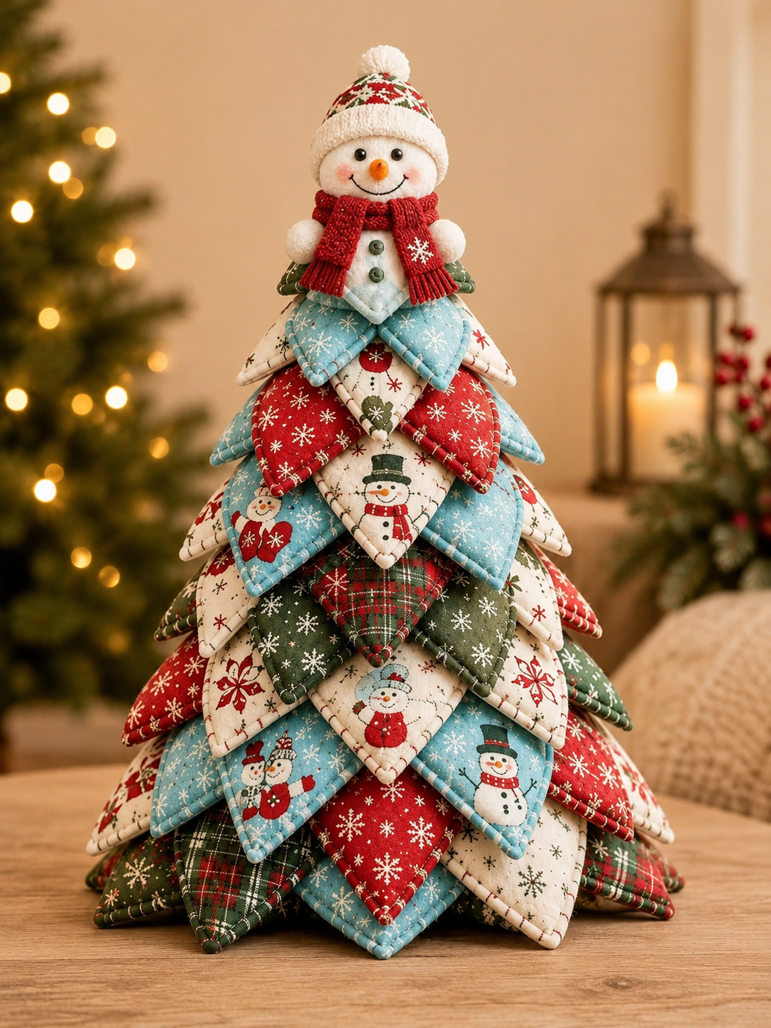 🎅 Christmas Tree DIY Kit 🎄🎁 Festive Patchwork Fabric Craft Cute Tabletop Holiday Decor Centerpiece