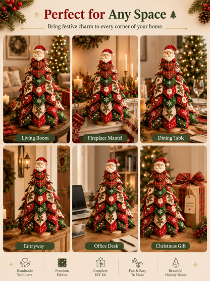 🎅 Christmas Tree DIY Kit 🎄🎁 Festive Patchwork Fabric Craft Cute Tabletop Holiday Decor Centerpiece