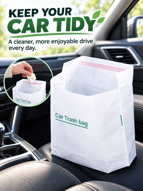 🚗 Car Care Deal – Disposable Adhesive Trash Bags 🗑️ Vertical Mini Waste Pouches for a Cleaner, Clutter-Free Vehicle Interior ✨
