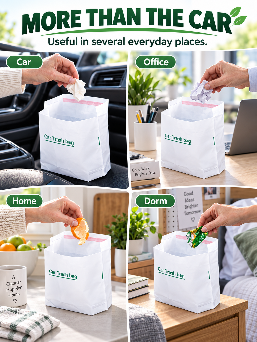 🚗 Car Care Deal – Disposable Adhesive Trash Bags 🗑️ Vertical Mini Waste Pouches for a Cleaner, Clutter-Free Vehicle Interior ✨