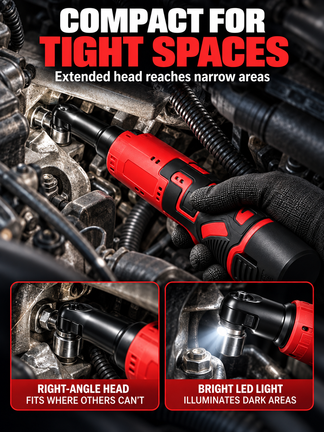 🔧 Auto Tool Deal – Cordless Right-Angle Ratchet Wrench ⚙️ 3/8-Inch High-Torque Power Tool for Fast Bolt & Nut Removal 🚗