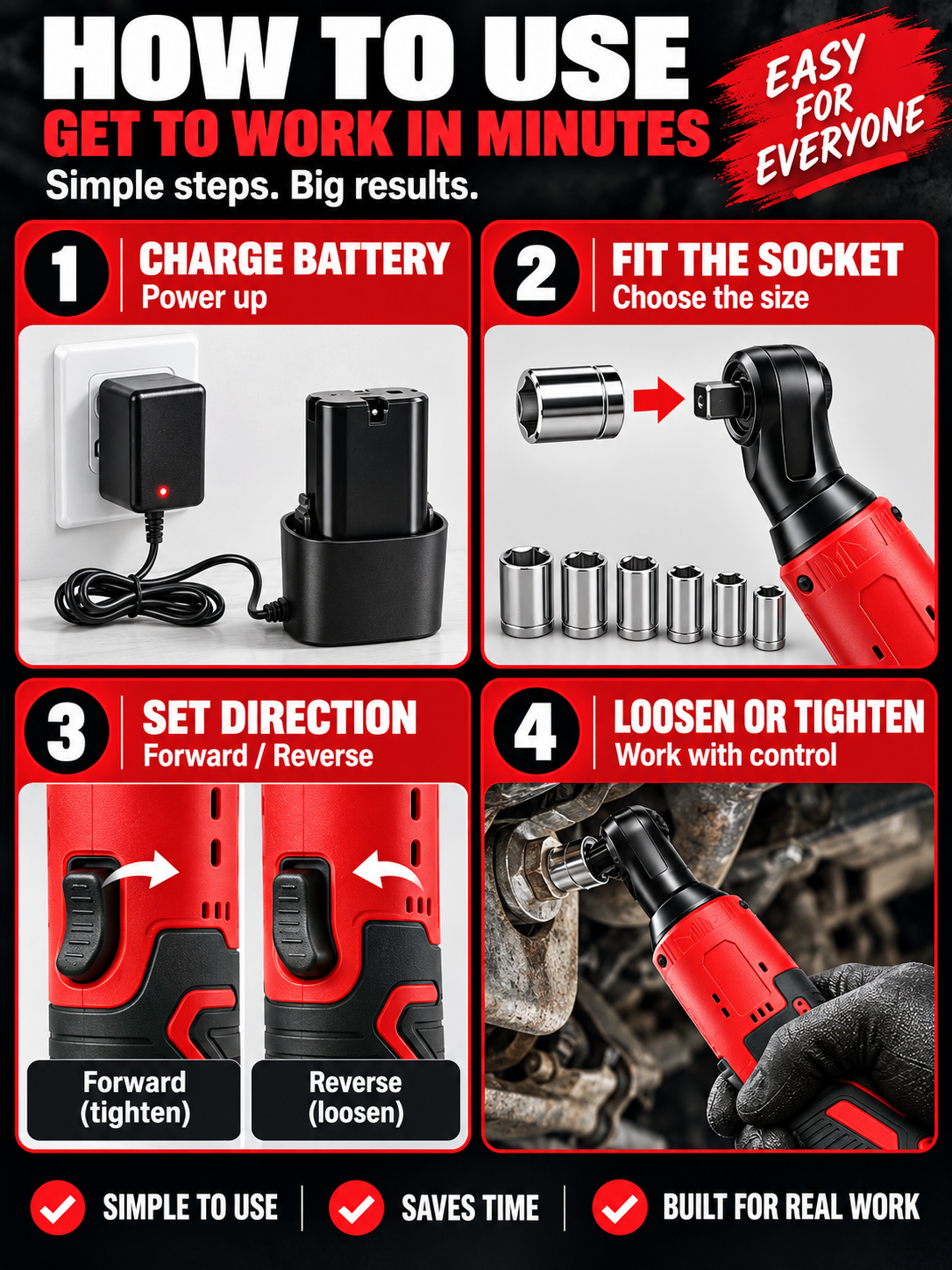 🔧 Auto Tool Deal – Cordless Right-Angle Ratchet Wrench ⚙️ 3/8-Inch High-Torque Power Tool for Fast Bolt & Nut Removal 🚗