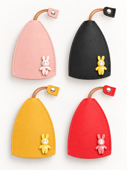 🎀 Cute Gift Deal – Cartoon Pull-Out Key Pouch 🔑 Portable Leather Holder with Quick-Access Design for Scratch-Free Key Storage ✨