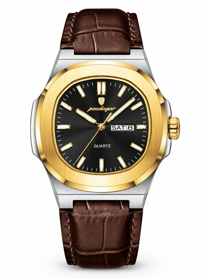 ⌚ Style Deal – Men’s Waterproof Analog Watch ✨ Sporty Quartz Timepiece with Date-Day Display & Comfortable Leather-Style Strap 🎁