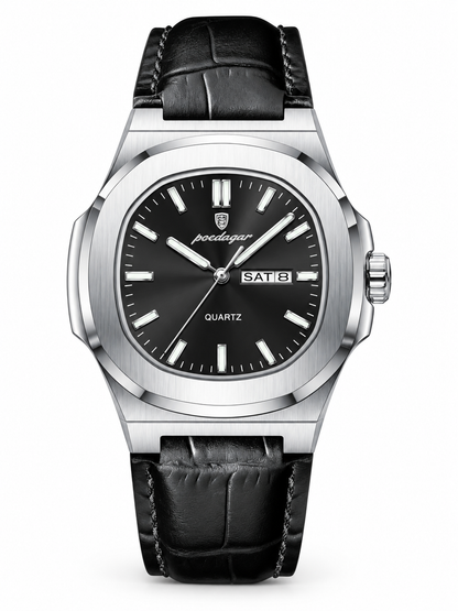 ⌚ Style Deal – Men’s Waterproof Analog Watch ✨ Sporty Quartz Timepiece with Date-Day Display & Comfortable Leather-Style Strap 🎁