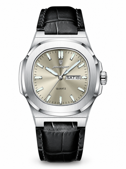 ⌚ Style Deal – Men’s Waterproof Analog Watch ✨ Sporty Quartz Timepiece with Date-Day Display & Comfortable Leather-Style Strap 🎁