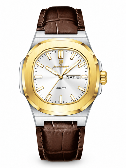 ⌚ Style Deal – Men’s Waterproof Analog Watch ✨ Sporty Quartz Timepiece with Date-Day Display & Comfortable Leather-Style Strap 🎁