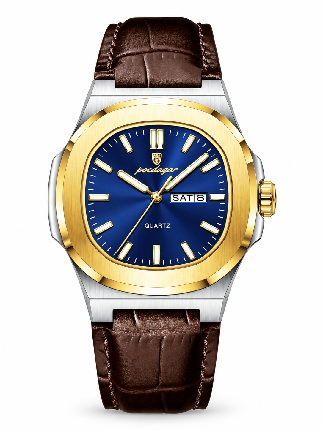 ⌚ Style Deal – Men’s Waterproof Analog Watch ✨ Sporty Quartz Timepiece with Date-Day Display & Comfortable Leather-Style Strap 🎁