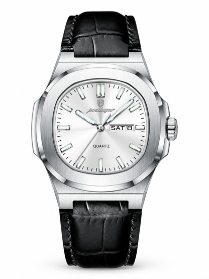 ⌚ Style Deal – Men’s Waterproof Analog Watch ✨ Sporty Quartz Timepiece with Date-Day Display & Comfortable Leather-Style Strap 🎁