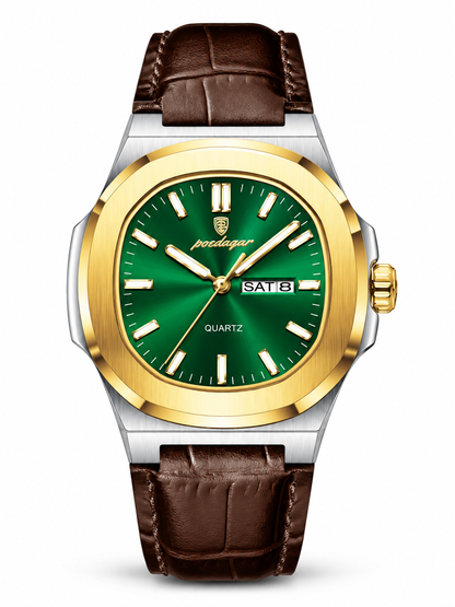 ⌚ Style Deal – Men’s Waterproof Analog Watch ✨ Sporty Quartz Timepiece with Date-Day Display & Comfortable Leather-Style Strap 🎁