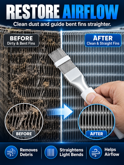 ❄️ AC Care Deal – Adjustable Fin Straightener Tool 🛠️ Stainless Steel Comb for Cleaning & Restoring Air Conditioner and Radiator Fins ✨