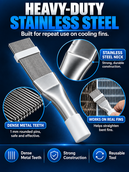 ❄️ AC Care Deal – Adjustable Fin Straightener Tool 🛠️ Stainless Steel Comb for Cleaning & Restoring Air Conditioner and Radiator Fins ✨