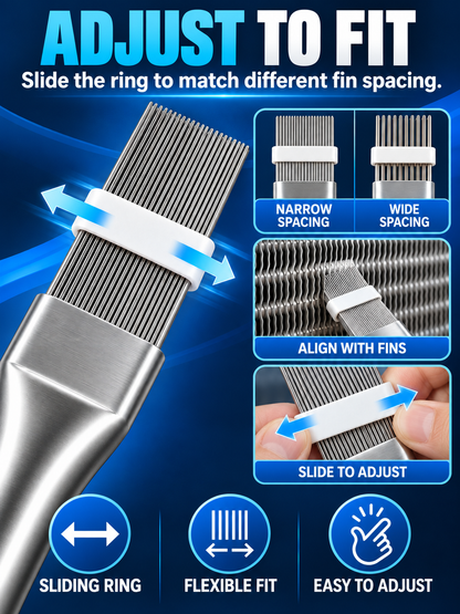❄️ AC Care Deal – Adjustable Fin Straightener Tool 🛠️ Stainless Steel Comb for Cleaning & Restoring Air Conditioner and Radiator Fins ✨