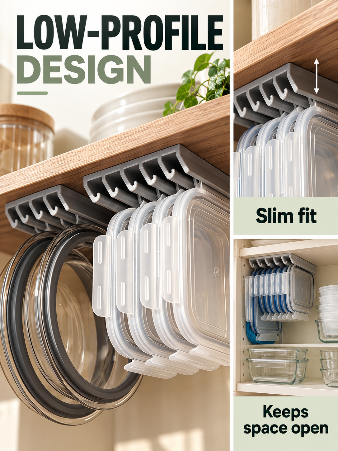 🏠 Kitchen Organization Deal – 5-Slot Lid Storage Rack 🍳 Space-Saving Holder for Cabinets, Drawers, Shelves & Walls ✨