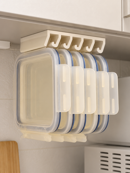 🏠 Kitchen Organization Deal – 5-Slot Lid Storage Rack 🍳 Space-Saving Holder for Cabinets, Drawers, Shelves & Walls ✨