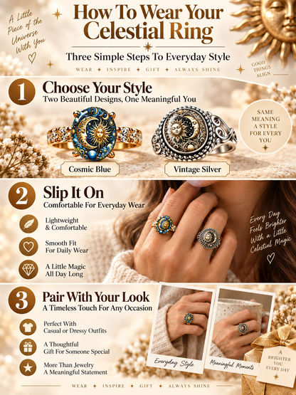 Vintage Sun and Moon Celestial Ring  ✨