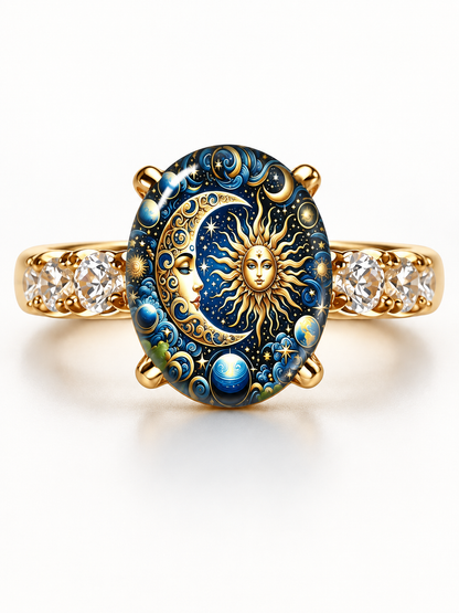 Vintage Sun and Moon Celestial Ring  ✨