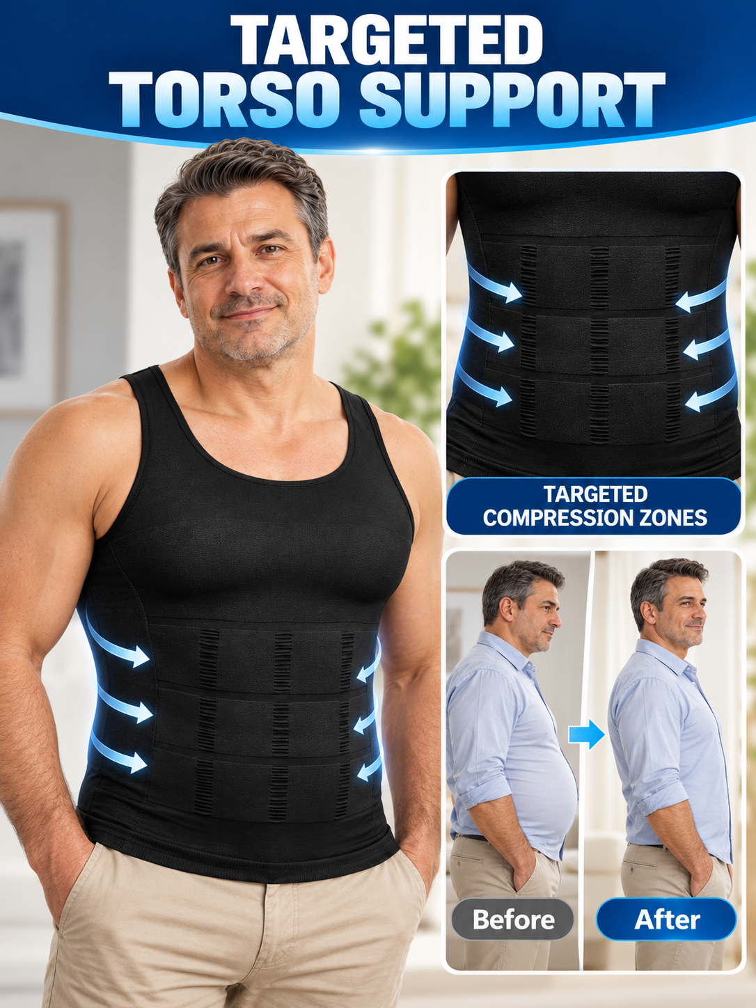 🏋️ Fitness Deal – Men’s Compression Tank Top 💪 Sleeveless Crew Neck Base Layer for Running, Training & Everyday Wear ✨