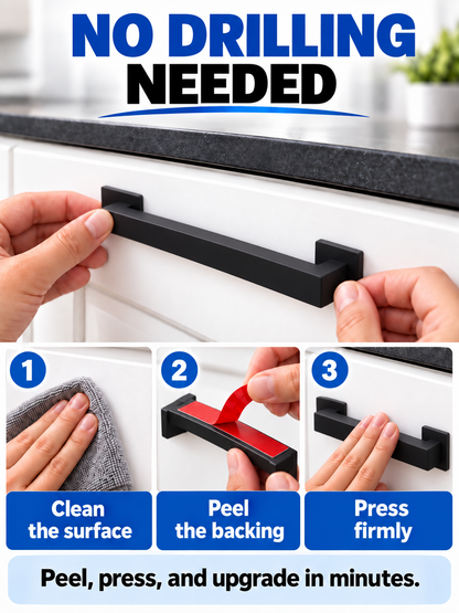 🏠 Home Upgrade Deal – 8×6″ Self-Adhesive Sliding Door Handles 🖤 Easy-Install Cabinet Pulls for Cupboards, Closets & Furniture ✨