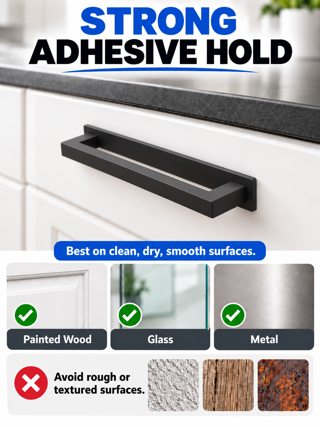 🏠 Home Upgrade Deal – 8×6″ Self-Adhesive Sliding Door Handles 🖤 Easy-Install Cabinet Pulls for Cupboards, Closets & Furniture ✨